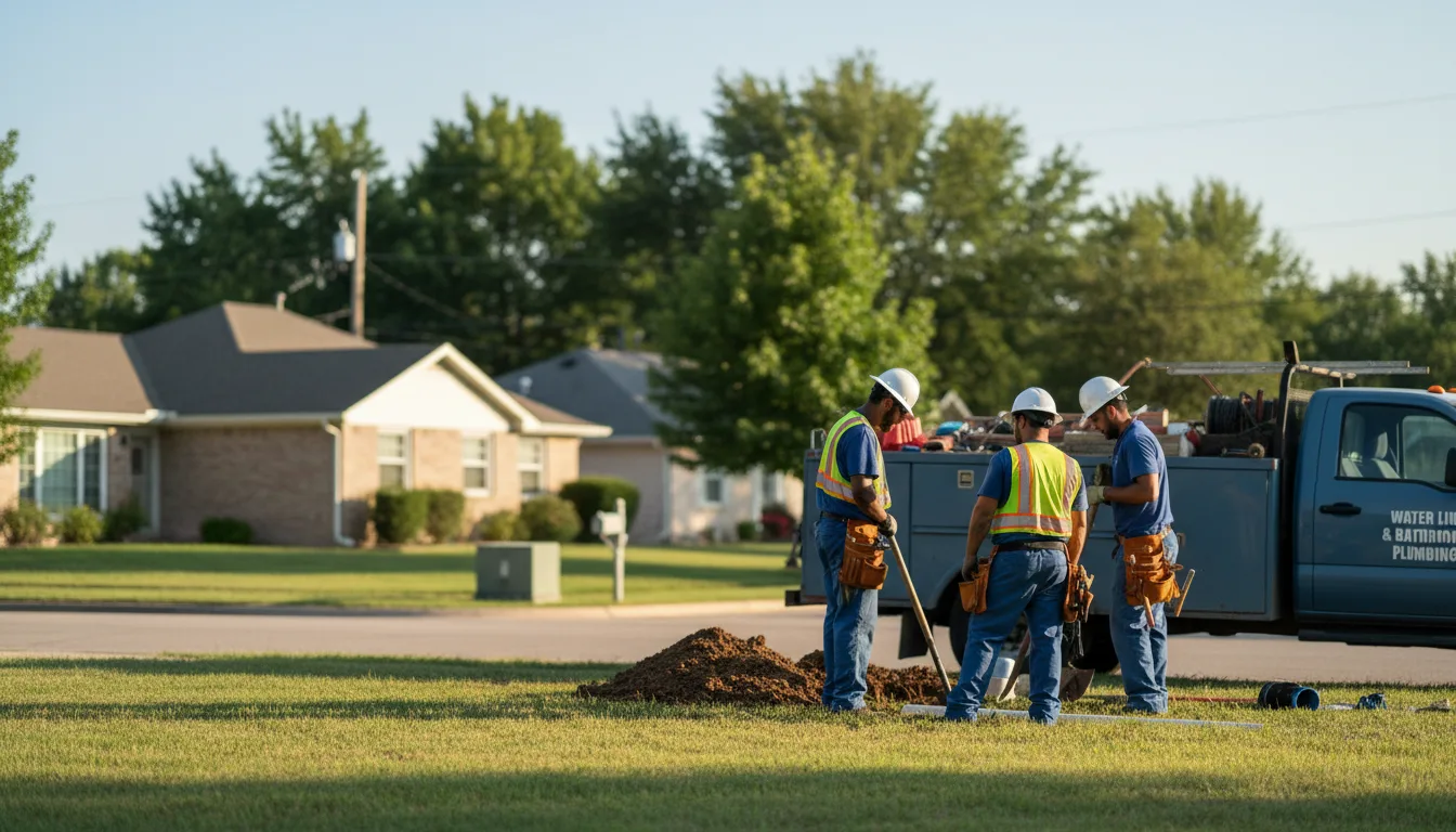 Residential water line and bathroom plumbing service in Ray, ND